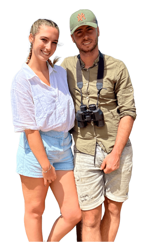 présentation du couple gérant de MAÜ, image détourée d’une image d’eux en safari en Tanzanie